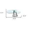HomeRoots 32" Clear And Silver Glass And Metal Round Floor Shelf Coffee Table - 3 of 4
