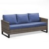 POCASSY 74.4" Outdoor Wicker Couch with Metal Armrest, 3-Seater Couch with Square Armrest Gray Wicker Patio Furniture Sofa for Porch Balcony - 2 of 4