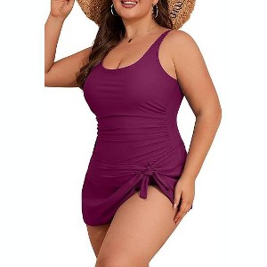 Eomenie Plus Size Swimdress for Women One Piece Swimsuit Tummy Control Swim Dresses Skirt Bathing Suit - 1 of 3