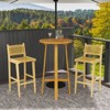 Costway 1/2/4 PCS Patio Teak Wood Bar Stool Outdoor Bar Height Chair with Rattan Backrest & Seat - 2 of 4
