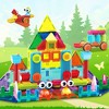 PICASSO-TILES 75 PC Magnetic Tiles & Soft Hedgehog Building Block Set, STEM Toys for Kids 3+ - 3 of 4