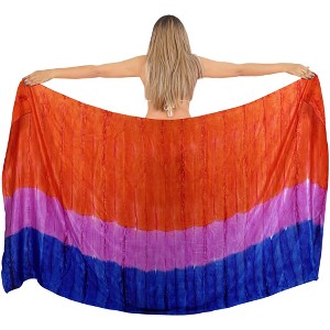 LA LEELA Women's Wraps Summer Long Pareos Vacation Skirt Cover-Up Beach Bikini Beachwear Sarong Coverups Swimwear for Women One Size Blue,Tie Dye - 1 of 4