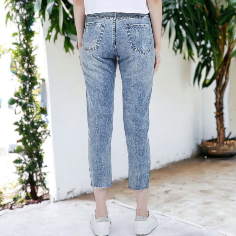 Anna-Kaci Women's Ripped Boyfriend Jeans Cute Distressed Skinny, 2 of 7