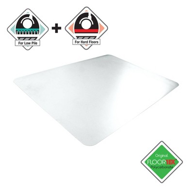 Floortex - Unomat Anti-Slip Rectangular Chair Mat Hard Floors and Carpet Tiles Clear