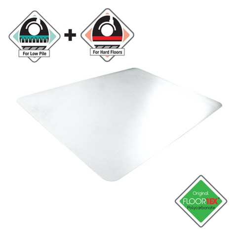 36x42 Glass Heavy Duty Chair Mat For Hard Floors & Carpets Rectangular  Clear - Floortex : Target