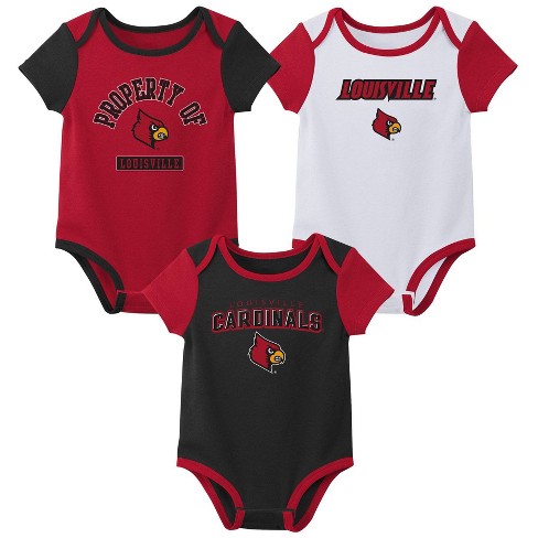 NCAA Louisville Cardinals Infant 3pk Bodysuit - 0-3M