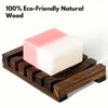 Aoibox Natural Wooden Soap Dish Soap Saver Holder for Bathroom, Biodegradable, Zero Waste, Plastic Free, Charcoal Color - 2 of 4