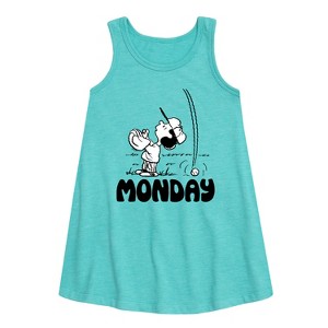 - Peanuts - Lucy Monday Graphic Sleeveless Aline Dress - 1 of 4