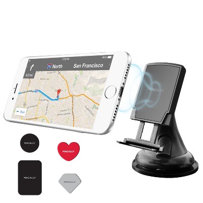 Macally Magnetic Holder Phone With Windshield Suction Mount, 12" Tall