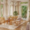 6 PCS Modular Dining Set, Farmhouse Style Dining Table and 1 Bench and 4 Chairs, Rubber Wood Frame Chair with Polyester Cushion-Baofuwish - 2 of 4