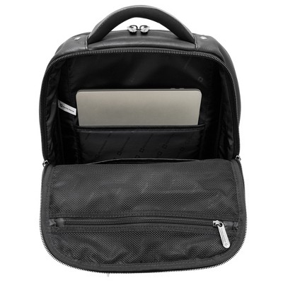 Alpine Swiss Olsen 13” Laptop Travel Backpack Genuine Leather Slim Business Travel Carry On Daypack Black — фото 4