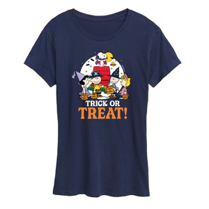 Women's - Peanuts - Trick Or Treat Moonlight Short Sleeve Graphic T-Shirt - 1 of 4