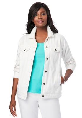 Jessica London Women's Plus Size Classic Cotton Button Down Denim Jean  Jacket - 12, Aqua Sea Blue at  Women's Coats Shop