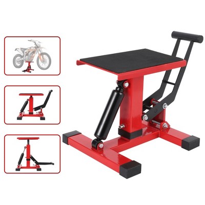 440 lbs Capacity Dirt Bike Lift Stand, Hydraulic Motorcycle Jack, Adjustable Height Hoist Table for Quick Repairs & Maintenance