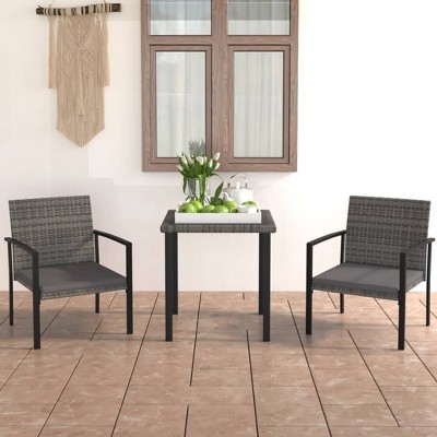 vidaXL Dining Set Gray, Black