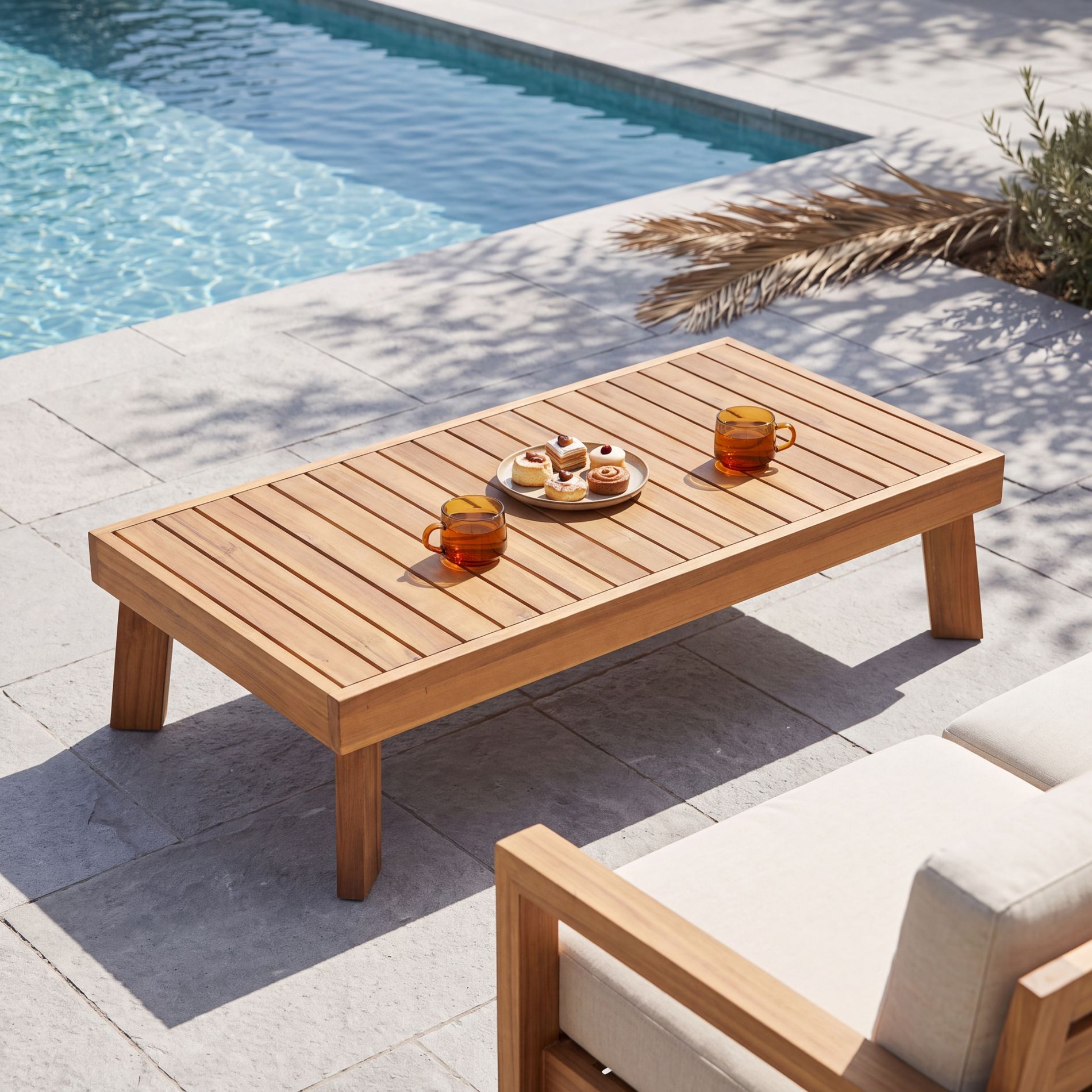 Christopher Knight Home Tael Modern Patio Acacia Wood Coffee Table, Teak