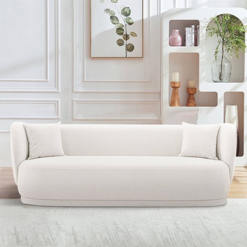 Siri Contemporary Linen Upholstered Sofa with Pillows - Manhattan Comfort, 2 of 11