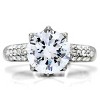 Slickblue Large CZ Engagement Ring for Women, Silver Tone, Pave Band, Polished Steel, Round 10mm Stone, Size 5-10 - 3 of 4