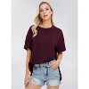 EXLURA Womens Summer Oversized T Shirts Casual Short Sleeve Loose Maternity Tops Crewneck Tunic Plus Gym Workout Top - 4 of 4