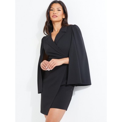 Cape Sleeve Mini Dress Black8 : Target