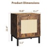 Rattan Night Stands Set 2, Modern Farmhouse Pattern Side Table, End Table with Tray - 3 of 4