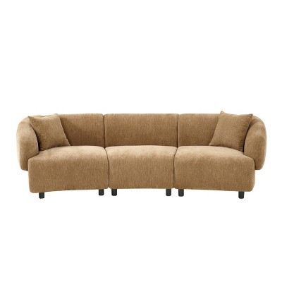 Christopher Knight Home Celestine 98.5" Contemporary 3 Seater Boucle Upholstered Sectional Sofa Mocha