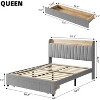 Full Size Bed Frame with Drawer, Upholstered Platform Bed Frame - 2 of 4