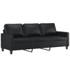 vidaXL 3-seater Sofa With Footstool Black - 4 of 4