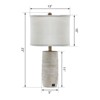 Maxax Oatmeal Resin Table Lamp with USB Charging, Layered Texture Desk Lamp for Bedroom, Living Room,3-Way 100W E26 Base - 3 of 4