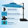 10' x 10' Heavy Duty Square Solar Cantilever Umbrella, 2-Tier Aluminum  Outdoor Patio Umbrella with Weighted Base 360-Degree Rotation for Backyard - 3 of 4