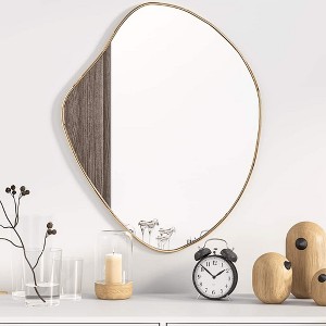 Aghana Digitals Gold Minimalist Wall Mirror - Medium Size Synthetic Glass with PVC Frame for - 1 of 4