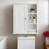 VANIRROR White Bathroom Wall Cabinet, Wooden Medicine Cabinet with Adjustable Shelf, Over Toilet Storage Cabinet for Bathroom, Kitchen, Laundry - 2 of 4