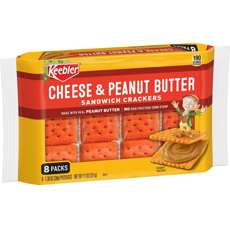 Keebler Cheese &#38; Peanut Butter Sandwich Crackers - 11oz/8ct, 1 of 9