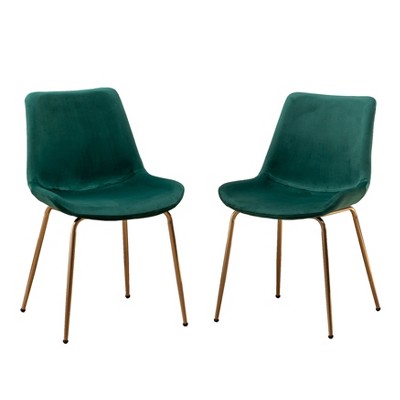 NicBex Set of 2 Dining Chair Modern Upholstered Velvet Fabric Kitchen Side Chair with Metal Legs for Kitchen,Dining Room
