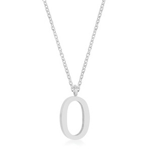 Slickblue Personalized Stainless Steel Initial Necklace, 16" Chain with 2" Extender, Rose Gold/Silver, Choose Letter I-Z - 1 of 3