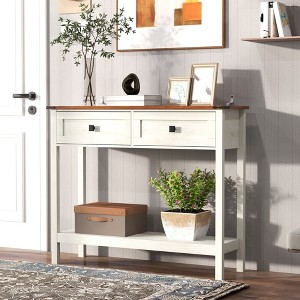 Sapphtopaz TV Stands for Living Room with 2 Storage Drawers Rectangle Entryway Table with Bottom Open Storage Shelf for Hallway, Bedroom - 1 of 4