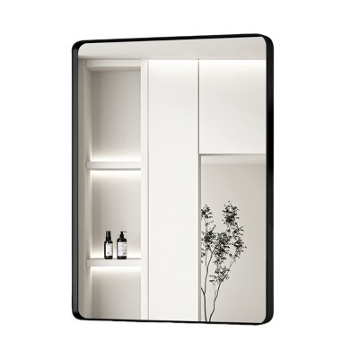 GlasFlength Decorative Wall Mirrors Rectangular Accent Mirror Wall Mirror Polished Mirror Decorative Mirror for Living Room, Black, 23"*30"*2"