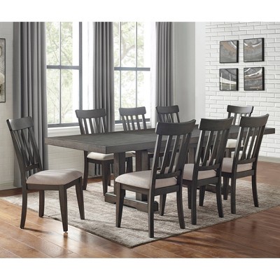 Napa Dusky Cedar 9-Piece Dining Set with Upholstered Chairs