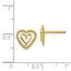 Black Bow Jewelry 9mm Double Open Heart Post Earrings in 14k Yellow Gold - 4 of 4
