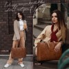 Laptop Bag 15 inch Laptop Tote Bag PU Leather Computer Work Bag Lightweight Shoulder Handbags, Brown - 2 of 4