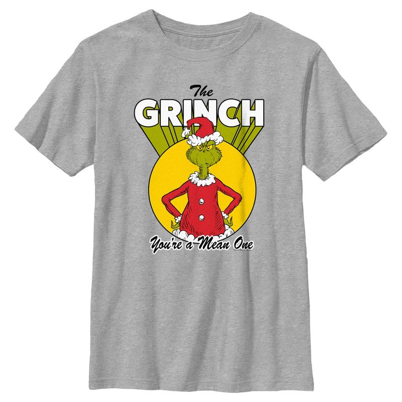 Boy's Dr. Seuss Christmas The Grinch You're a Mean One T-Shirt, 1 of 6