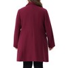 Agnes Orinda Women's Plus Size Double Breasted Notch Lapel Pocket Long Trench Pea Coats - 4 of 4