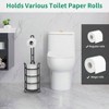 Metal Wire Toilet Paper Holder with 3 Spare Rolls, Free - Standing Storage Shelf for Bathroom - 4 of 4