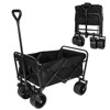 DSVIMOY Collapsible Foldable Wagon Cart, Beach Wagon Utility Cart for Camping Shopping Sports Gardening Fishing, Black, 35.43"*23,47"*40.16" - 2 of 4