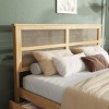 Bed with Rattan Headboard & Storage Drawers, Wood Platform for Bedroom-Baofuwish - 3 of 4
