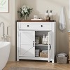 TIRAMISUBEST Farmhouse Storage Cabinet with Drawer and Adjustable Shelf,Kitchen Cabinet with Walnut Countertop - 3 of 4