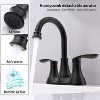 DOMETOUR Matte Black Bathroom Faucet 2-Handle High Arc 360° Swivel Spout w/ Pop-up Drain & Supply Hoses, Centerset Vanity Sink Faucet 4011B-MB - 3 of 4