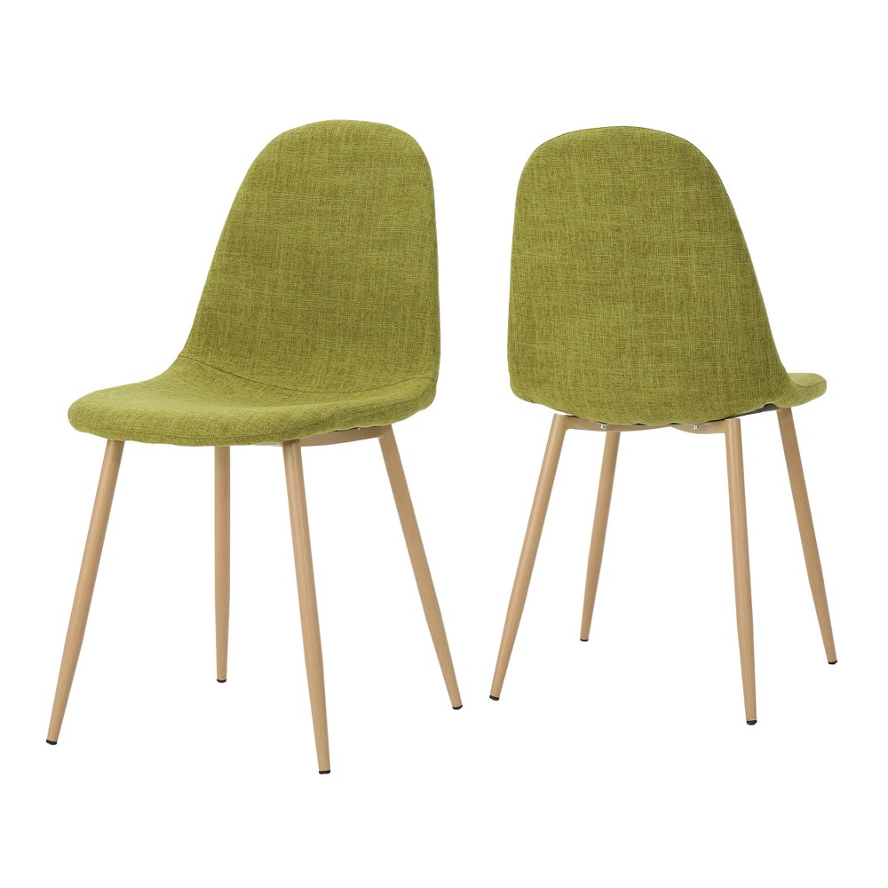 Photos - Chair Set of 2 Raina Mid - Century Dining  Green - Christopher Knight Home