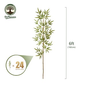 DR.Planzen 6FT Artificial Bamboo Tree with 24 Realistic Stems - Faux Indoor/Outdoor Floor Plant for Home Decor - Tall Fake Tree House Plant in Green - 1 of 4