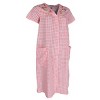 Elegant Emily Women's Gingham Button Down Duster with Floral Detailing - 2 of 3